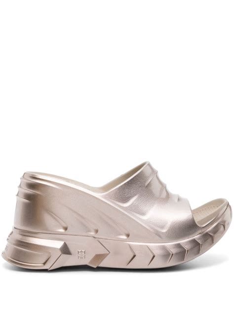 givenchy flip flops white|Givenchy marshmallow slide wedge sandals.